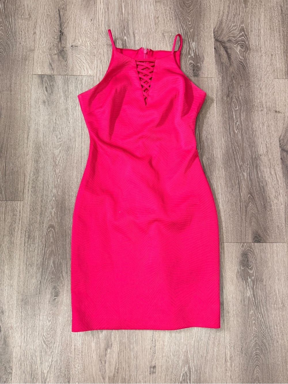 Guess Hot Pink Lace-Up Mini Dress Size 0 Sleeveless